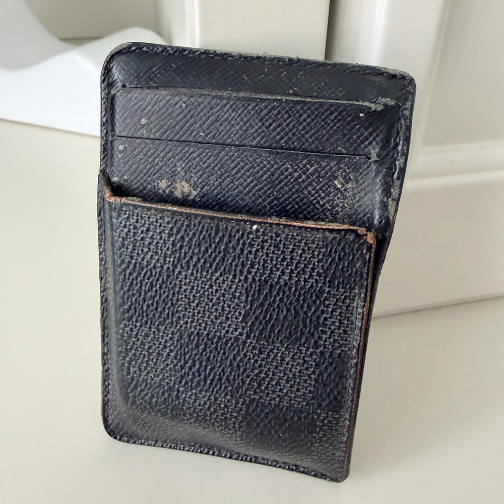Vintage LOUIS VUITTON Damier Graphite Neo Porte Cartes Card Holder Authentic
